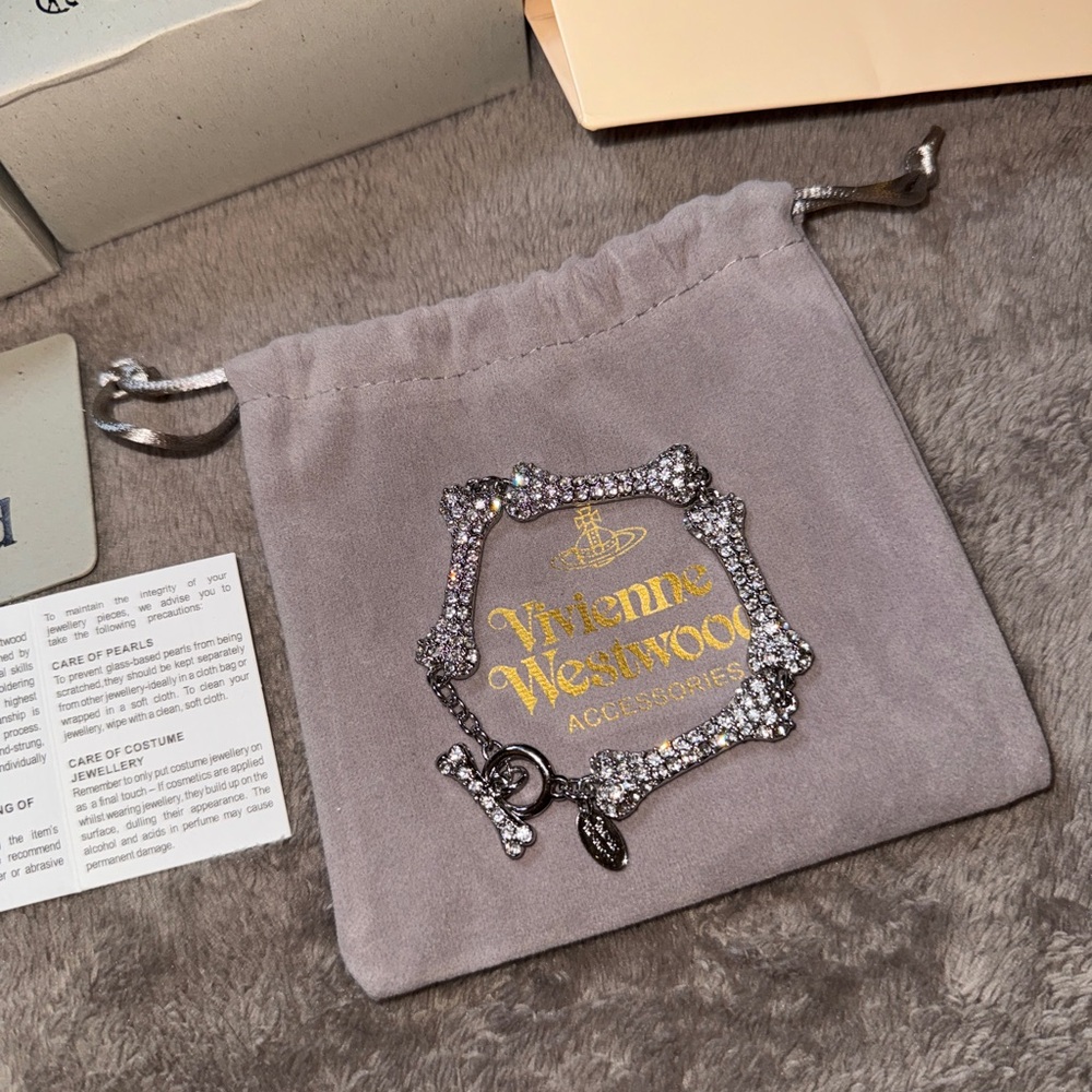 Vivienne Westwood Silver Crystal Charm Bracelet